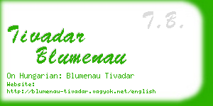 tivadar blumenau business card